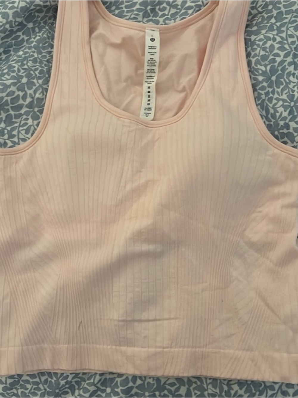 lululemon athletica Light Pink Ribbed Scoop Neck Tank